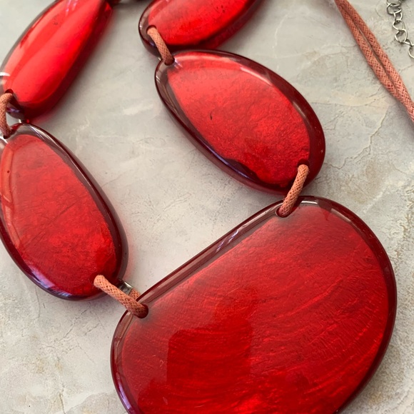 Macy's Bold Red Statement Necklace - Picture 5 of 7